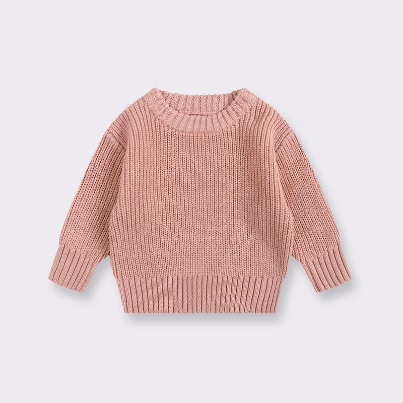 Infant Crew Neck Knit Sweater for Boys & Girls - Toddler Wool Pullover for All Seasons