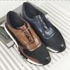 Brand Design Men's Sneakers Real Leather and Cloth Patchwork Lace Up Brown Brogue Oxford Casual Dress Shoes for Men