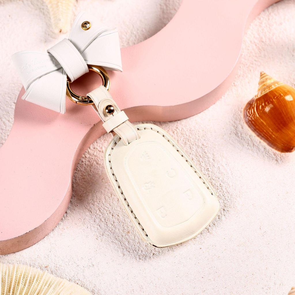 Cadillac Leather Key Cover for XT5 XT4 XT6 ATSL CT6 - Premium Car Key Shell