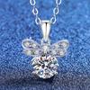 Moissanite Bow Pendant Necklace Chain Fashion Jewelry Women