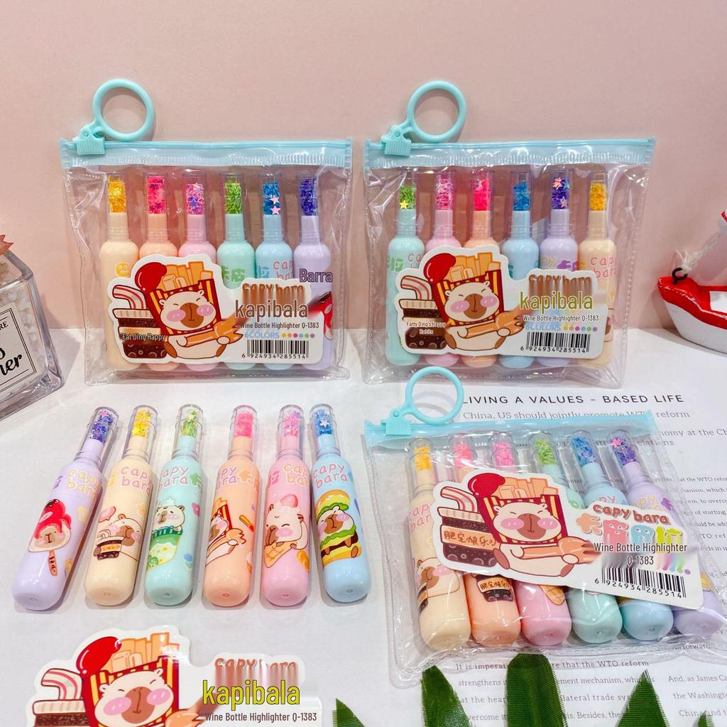 6-Color Mini Pill Highlighter & Marker Set