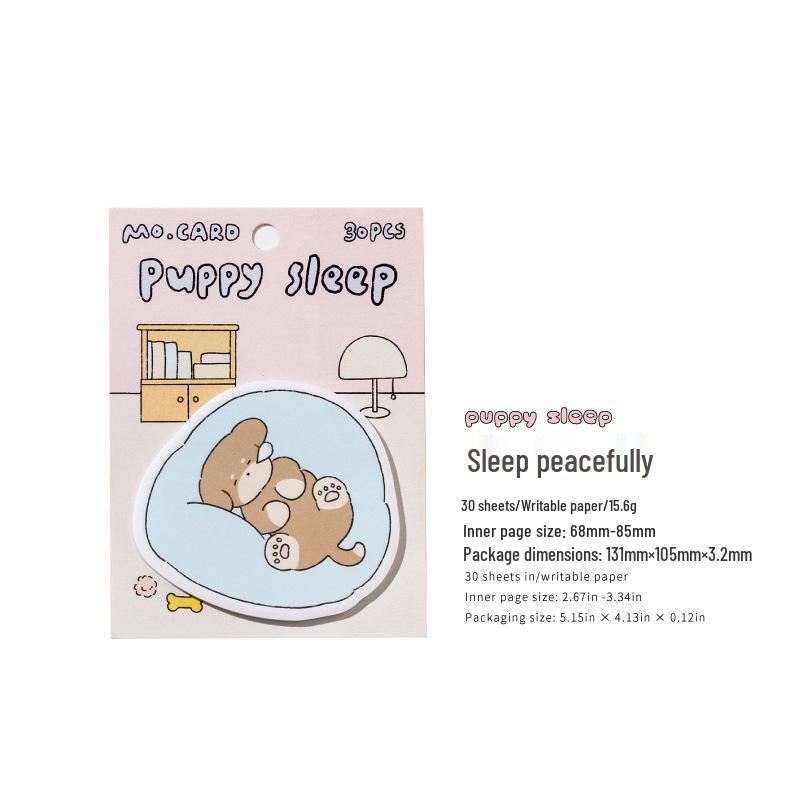 Momo Cute Dog Club Sticky Notes - Creative Pet Pattern Adhesive Memo Pads