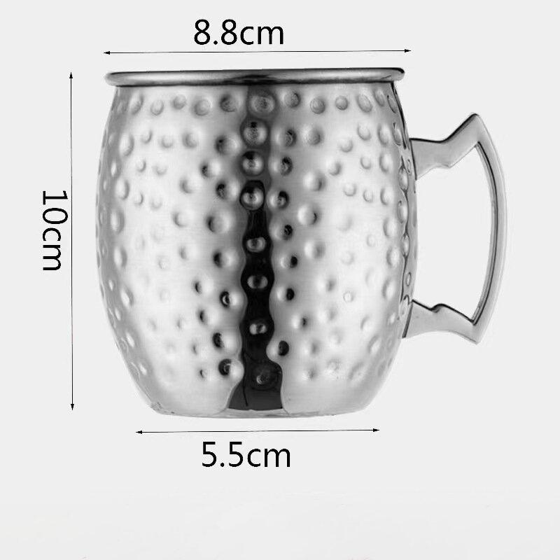 530ml Moscow Mule Mugs Hammered Copper Stainless Steel Cocktail Cup Beer Glasses Beer Mug Drinking Mug for Water Cold Drinks