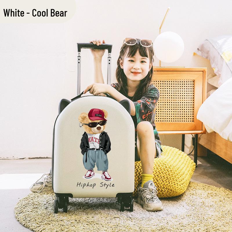 18-Inch Kids' Cartoon Trolley Suitcase with Combination Lock – Ideal Cabin Luggage for Boys and Girls