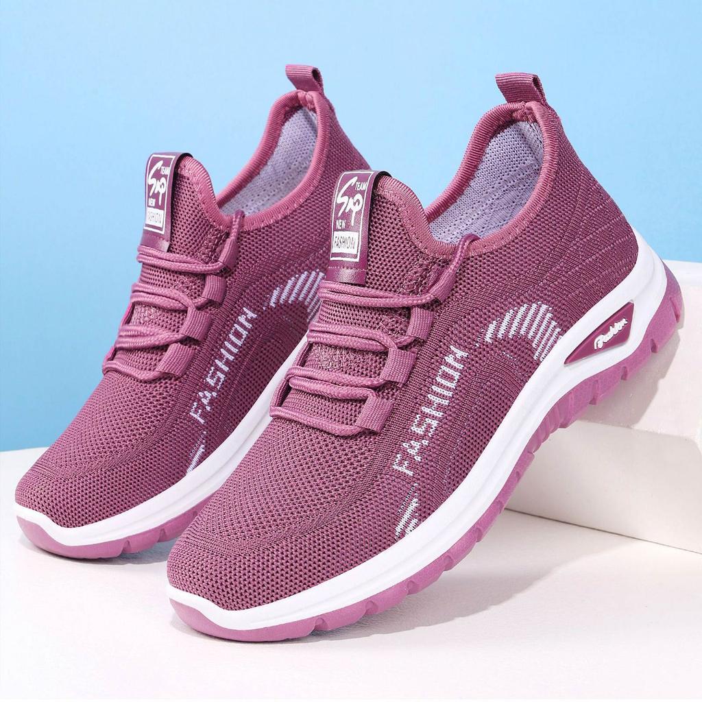 Lightweight Breathable Slip On Athletic Shoes for Women Flexible Sole Casual Running Sneakers with Knit Upper and Cushioned Insole