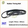 3GT Rubber Loop Synchronous Belt Length 759 762 765 768 774 780 783 789 792 795 801 804mm Width 6-25mm GT3 Timing Drive Belt