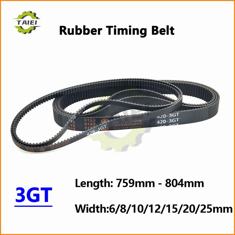 3GT Rubber Loop Synchronous Belt Length 759 762 765 768 774 780 783 789 792 795 801 804mm Width 6-25mm GT3 Timing Drive Belt