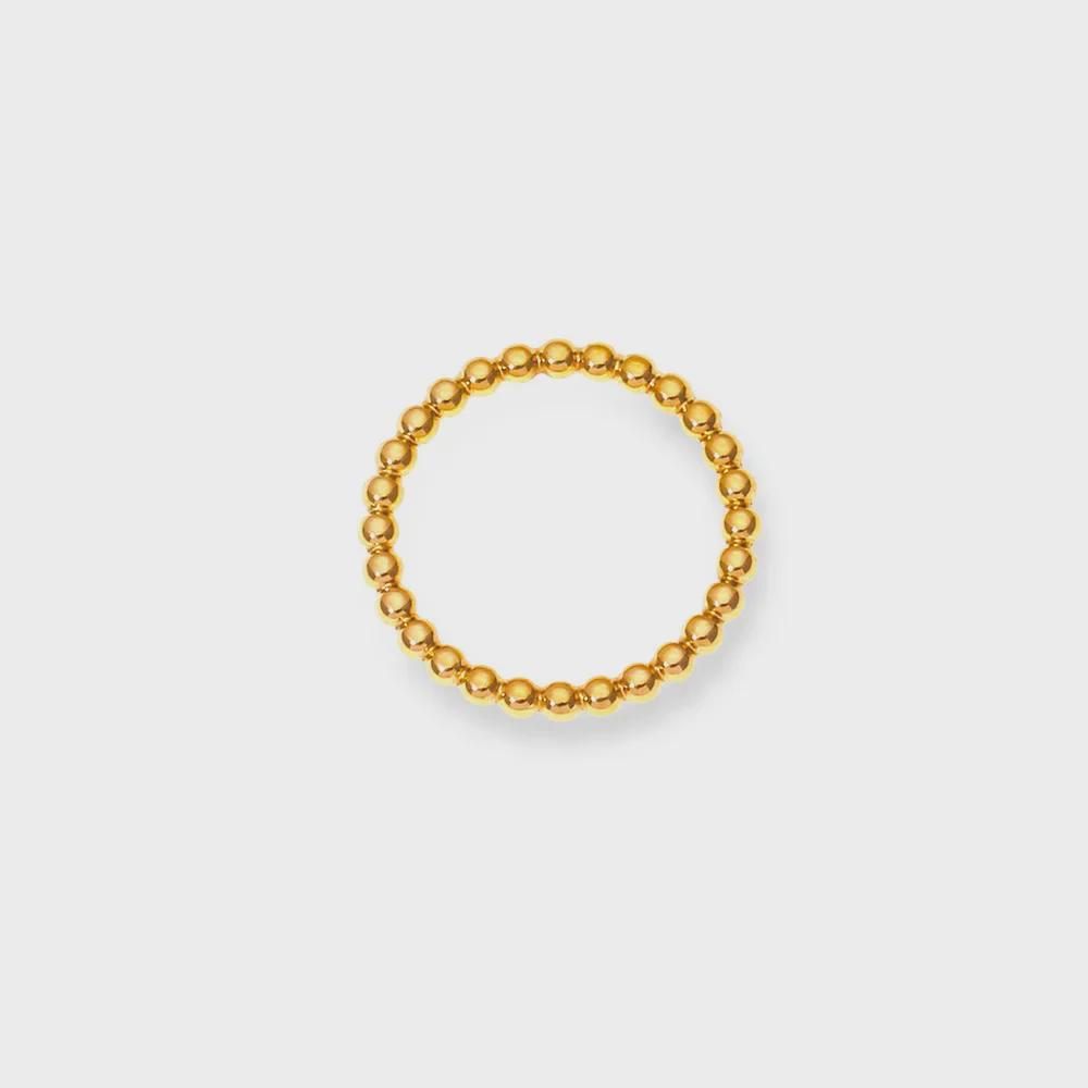 Elegant Minimalist Gold-Plated Titanium Steel Beaded Ring