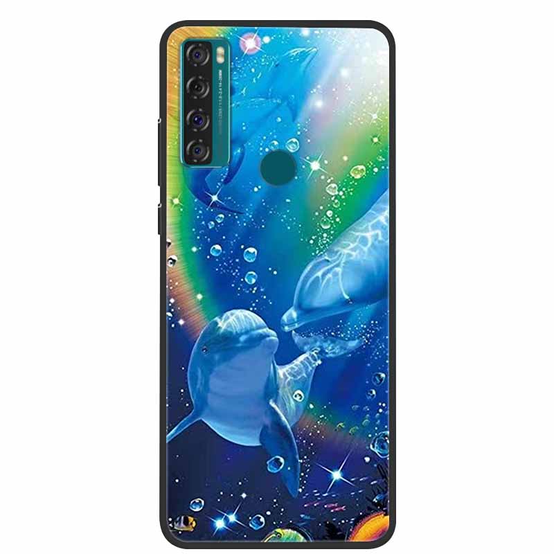 Para TCL 20 SE Funda 205 de silicona suave Funda de dibujos animados para TCL 20B 6159K Funda trasera para TCL 20 R 5G 20SE Fundas de moda TPU Funda