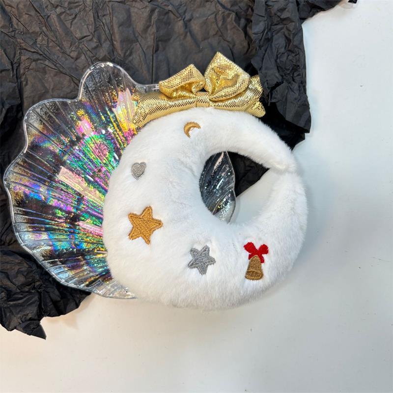 

1/2 Pcs Cute Fun Snowflake Moon Plush Toys Stuffed Doll Keychain Bag Pendant Couple Keyring Christmas Gift Girly Home Decoration A1