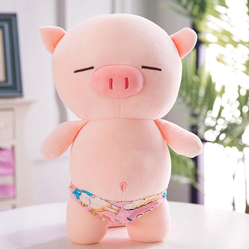 40CM Cute Rogue Beach Piglet Plush Toy Swimming Trunks That Can Be Taken Off Funny Soft Pillow Pig Doll As a Festival Birthday