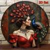 Vintage Round Peacock Metal Wall Art, Unique Gift for Living Room Decor
