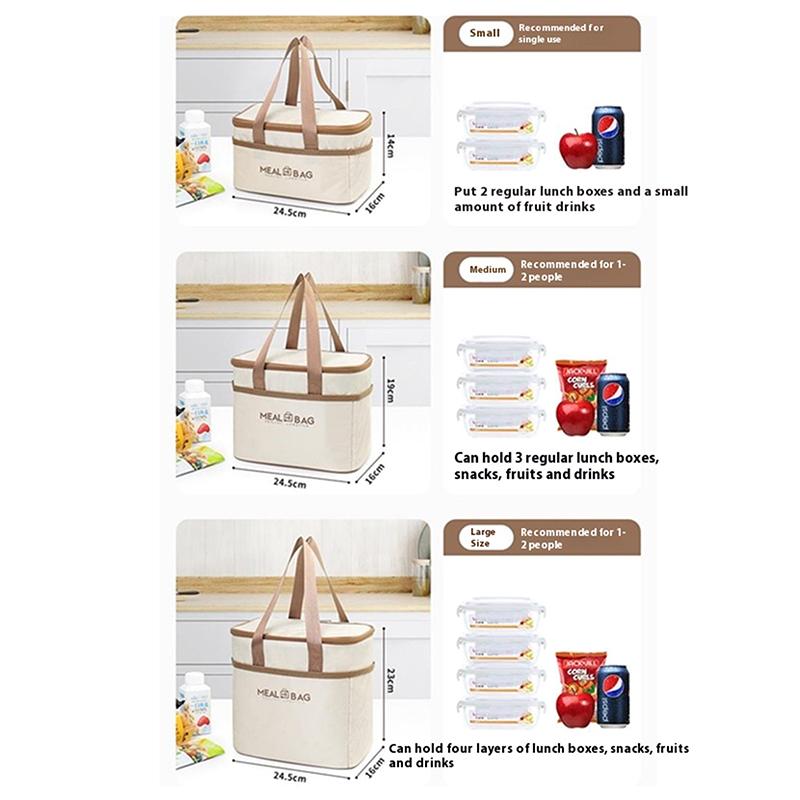 Insulated Lunch Bag Large Capacity Thermal Tote With Oxford Fabric And Aluminum Foil Leakproof Cooler For Picnic Office Travel