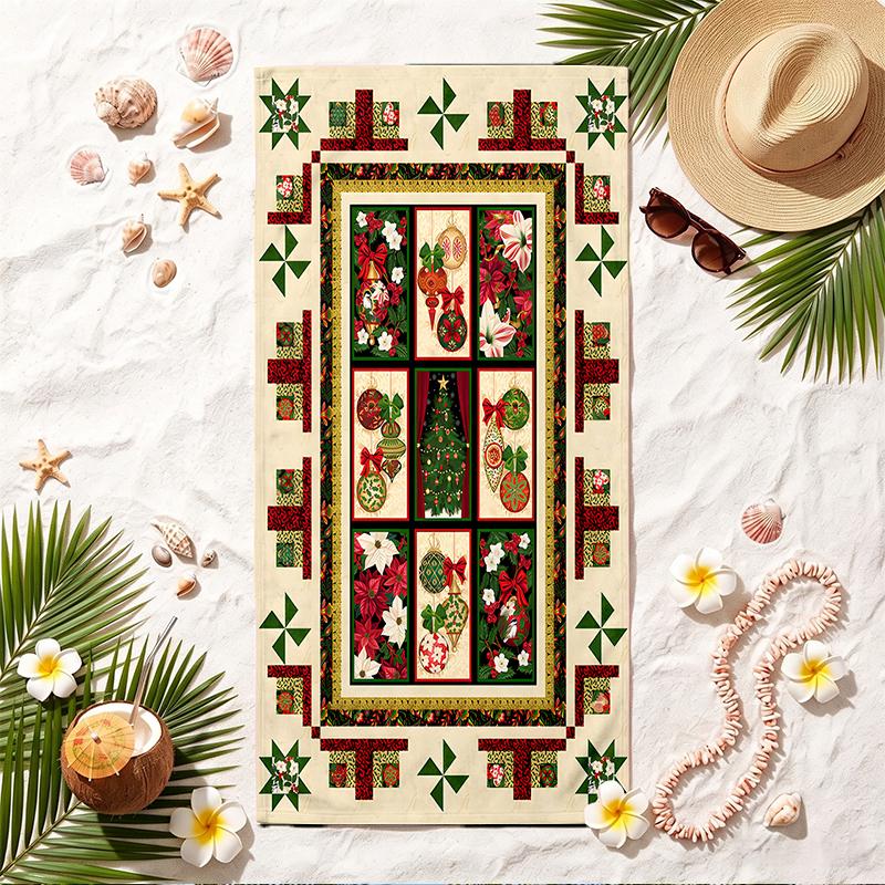 Marry Christmas Soft Beach Towel Stylish Beach Pool Towel for Summer Seaside Vacation Travel