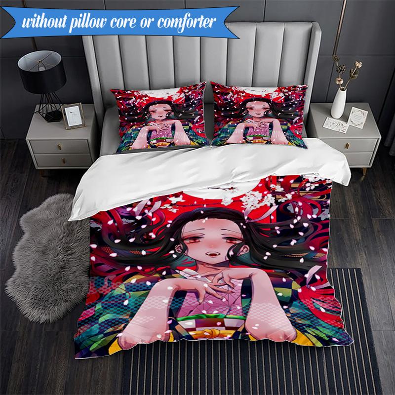 Vibrant Anime Characters 3pcs K-pop Music Group Bedding set,Ideal for Bedroom, Dormitory,Including Duvet Cover And 2pcs Pillowcases,Fan Gifts