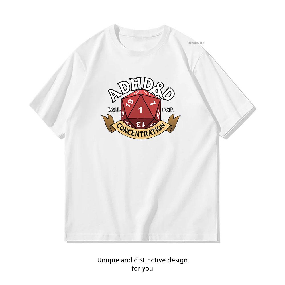 ADHDD roll for concentration Essential TShirt Woman Man Casual Cotton Printed T Shirts Adult Streetwear Woman Clothing S
