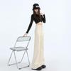 White High-Waisted Micro-Flare Women’s Jeans - Slimming & Loose Fit, Bell Bottom, Wide-Leg for Autumn/Winter 2024