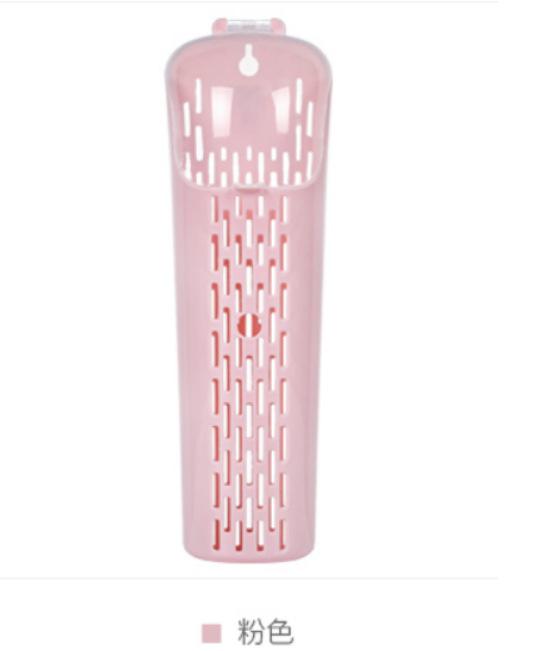 Plastic Chopstick Basket With Lid Dustproof And Draining Kitchen Spoon Chopstick Storage Rack Chopstick Box Pink