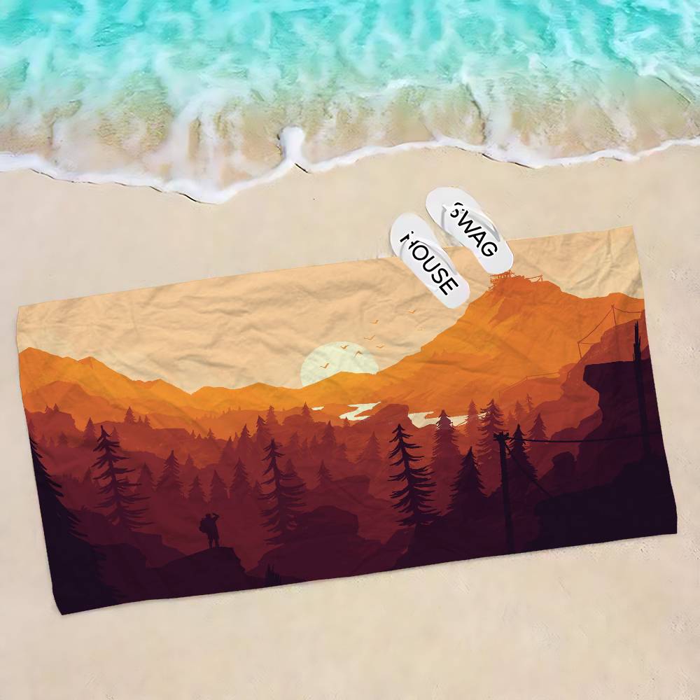 

Firewatch Forest Game Anime Beach Swimming Towel Soft Absorbent Washcloth Children s Gifts for Kids Travel Camping Gym W40*H60(CM)