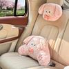 Plush Winter Car Headrest & Lumbar Support: Cute Cartoon Neck Pillow & Backrest Cushion