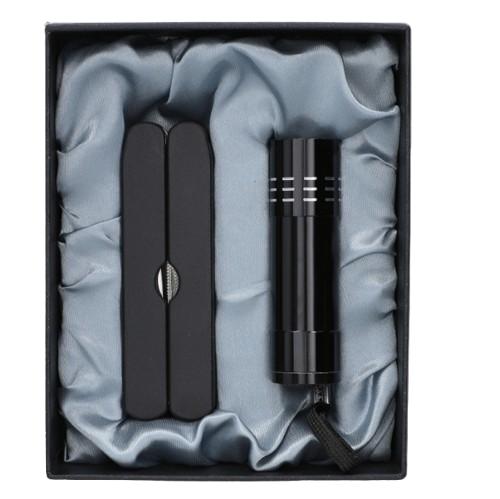 Gentelo 2-in-1 Combination Pliers + Flashlight Gift Set in Black