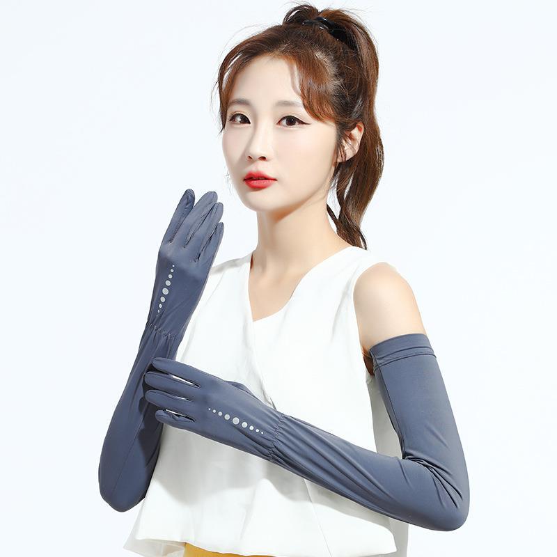 Sun Protection Gloves for Summer Women's Extended Arm Protection UV Ice Sleeves Thin Long Outdoor Cycling Gloves