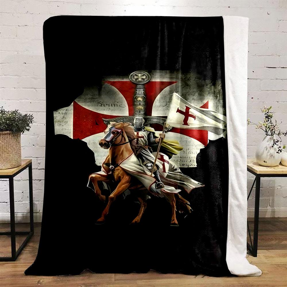 Crusader Knight Blanket Printed Blanket for Living Room Bed Couch lunch break Soft Cozy Blanket for Friend's festival Gift