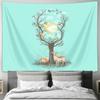 Nature Deer Tapestry Forest Woodland Animal Wall Hanging Bohemian Home Decor Room Aesthetic Vintage Cottagecore Tapestry