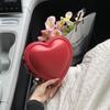 Simple Color Solid Heart Shaped Women Casual Shoulder Chain Bag For Use Daily