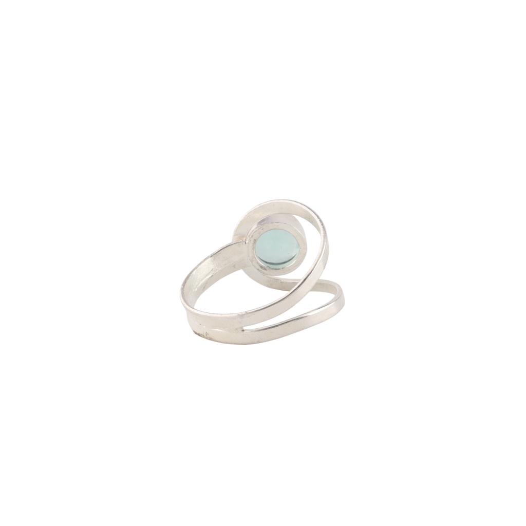 Aqua Chalcedony Gemstone 925 Sterling Silver Jewelry Handmade Ring For Women RR-68-19