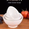 Pure White Ceramic Bowl: 5/5.5/6.5 Inch - High-Foot Salad, Instant Noodle, Fruit, Conical Hat, or Ramen Bowl