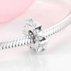 Voguish Stylish  Sterling Color Dramatic White Enamel Heart Golden Beads Fit Original Charm Wrist Bracelet Jewelry MakingFashion Charm