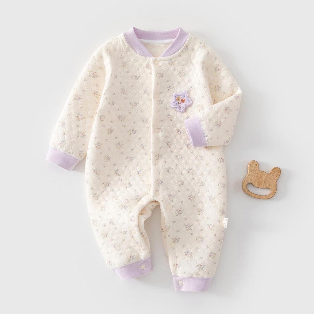 100% Cotton Class A Newborn & Toddler Padded Onesie Pajamas - Warm Winter Clothes