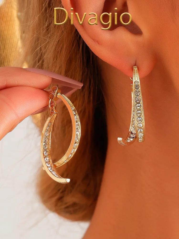 

Rhinestone Cross Hoop Earrings Minimalist Design Lightweight Hoop Earrings with Secure Clasp Suitable for Daily Wear and Special Occasions One Size