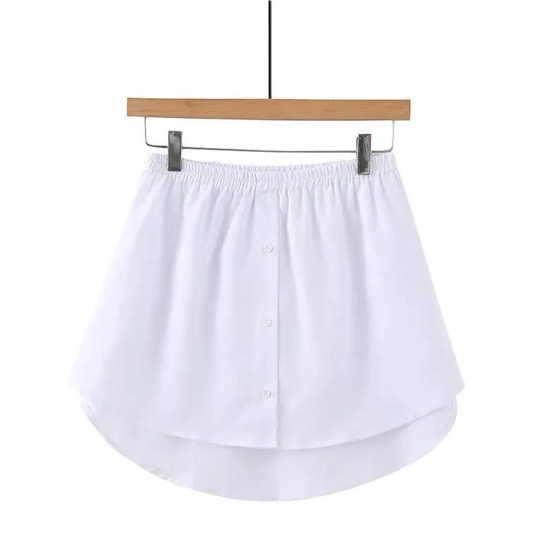 Korean Style Women's Shirt Hem Sweatshirt with A-Line Midi Skirt