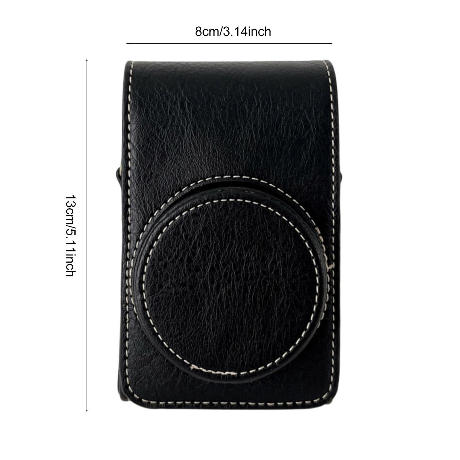 

Digital Camera Protective Case PU Leather Camera Storage Bag with Removable Shoulder Strap Compatible with GR2 GR3 Black