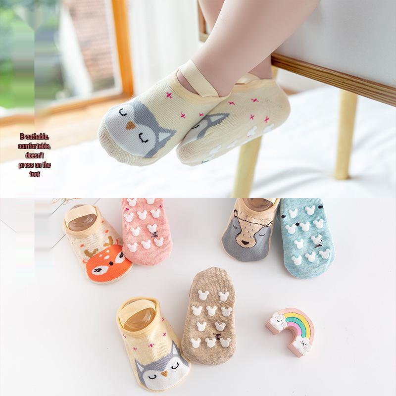 2025 Pure Cotton Non-Slip Baby Cartoon Walking Socks - Spring/Summer