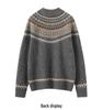 2025 Women's Fair Isle Cashmere Sweater: Autumn/Winter Knit Half-High Collar Loose Fit