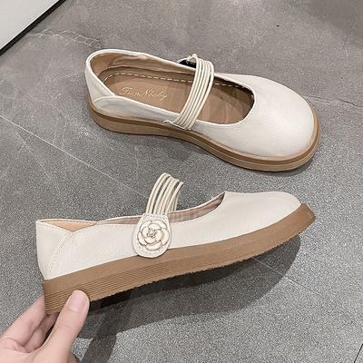 2024 Sommer Neue Damen Mary Jane Schuhe Weich Lässig Outdoor Kleid Flache Ballerinas Runde Zehenpartie Flache Slipper
