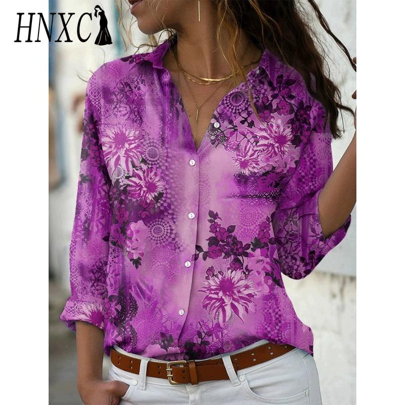 

HNXC 38 Color Women s Fashion Casual Long Sleeve POLO Neck Blouses & Shirts XXXXXL