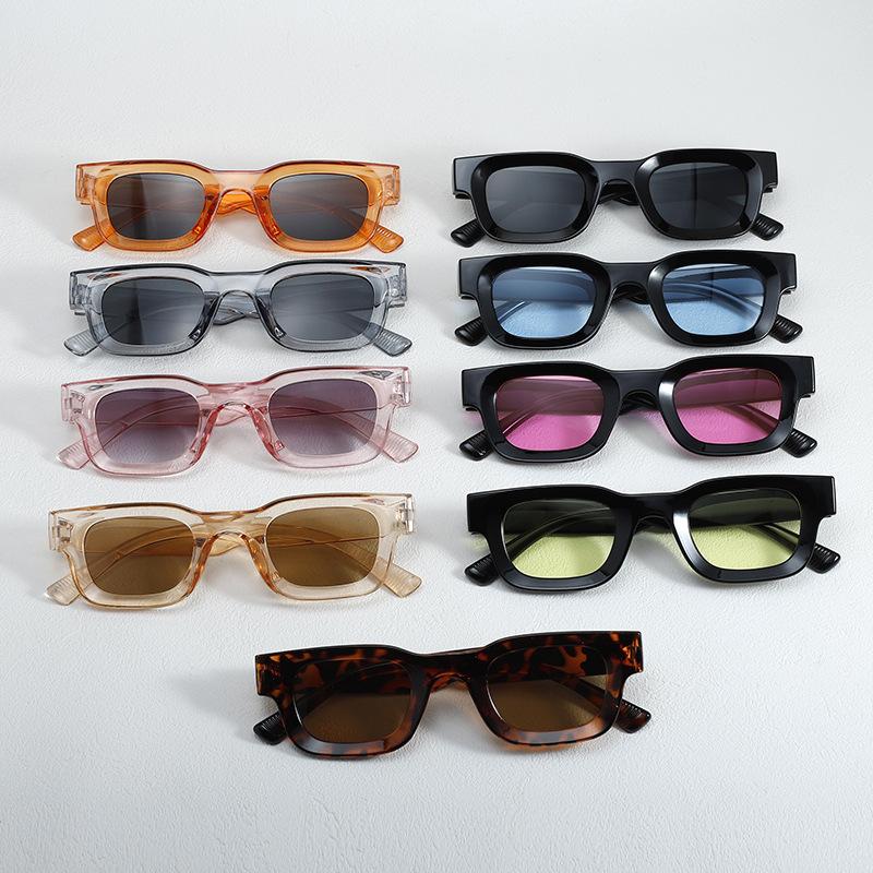 Simple Square Fashion Plastic Sunglasses for Men and Women Trendy UV Resistant Glasses Outdoor Sunscreen Sunshade Eyewear