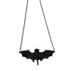Gothic Black Bat Necklace for Halloween Party