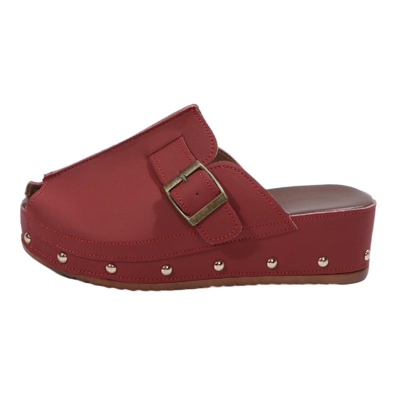 New Slippers Fashion Summer Versatile Women Shoe Thick Fish Mouth Simple Sandals Retro Classic Belt Buckle High Heel Slippers
