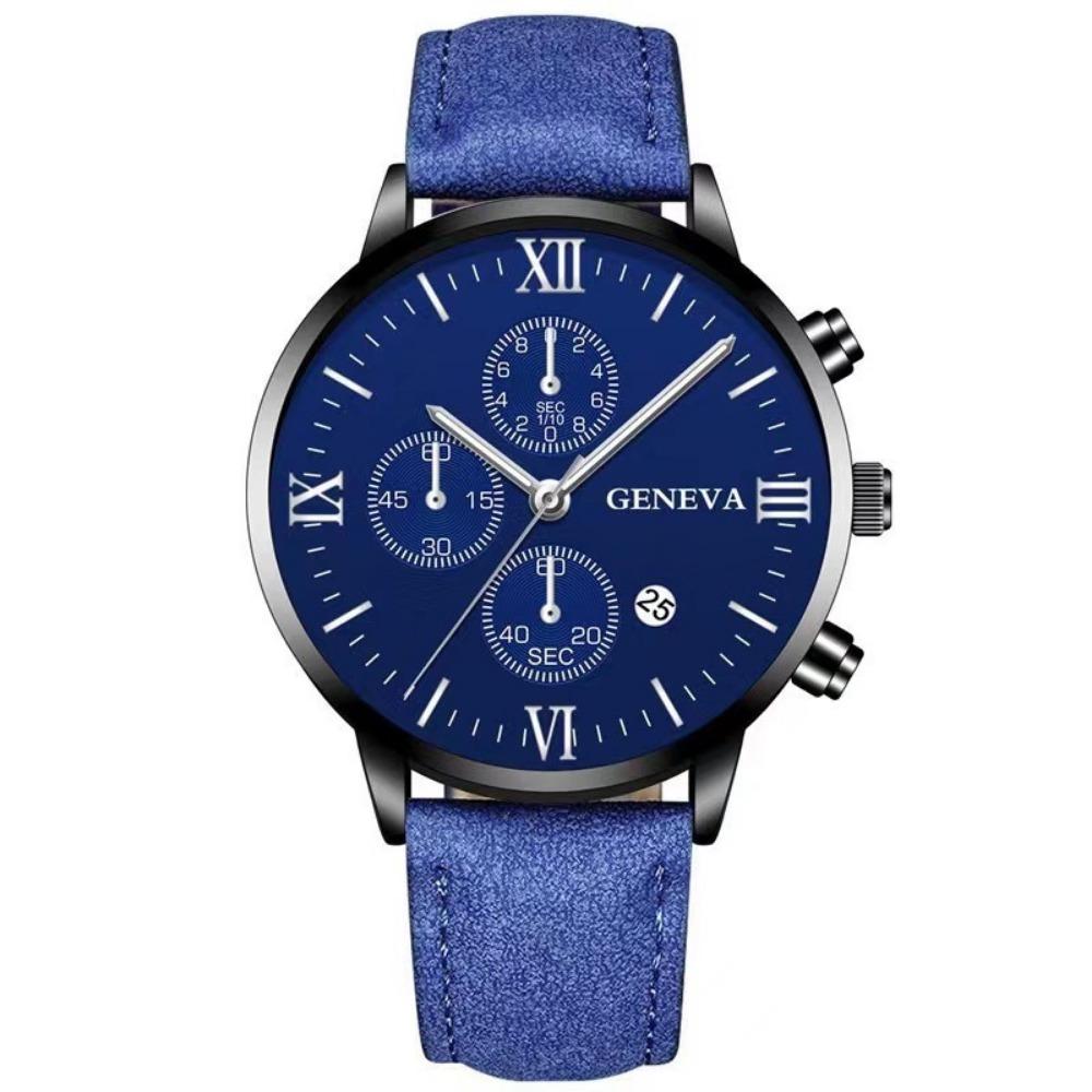 Businessuhr, Herren Casual Genf Quarz Uhr, Herren Kalender Armbanduhr