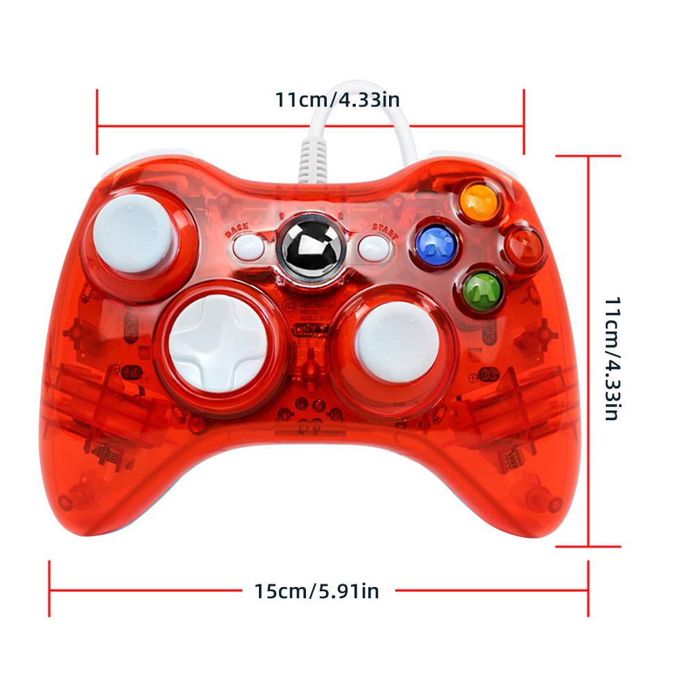 USB Wired Game Gamepad Double Shock Game Joystick Gamepad High Sensitivity Button High-Precision Joystick for Xbox 360/PC