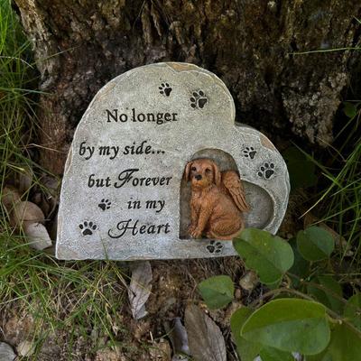 Piatră memorială pentru câine, rășină, piatră funerară pentru cățeluș, grădină, piatră funerară pentru animale de companie, în aer liber, piatră commemorativă pentru pierderea animalelor de companie, cadou pentru proprietarii de câini