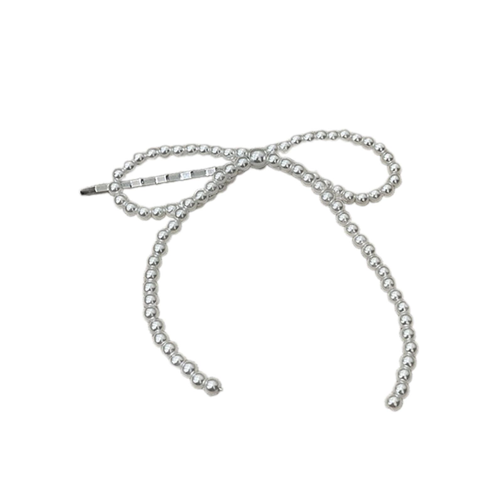 

Уникальная заколка для волос с жемчугом, бантом и кисточками, шпильки, заколки-автоматы, модный головной убор, милый аксессуар для волос, головной убор 2