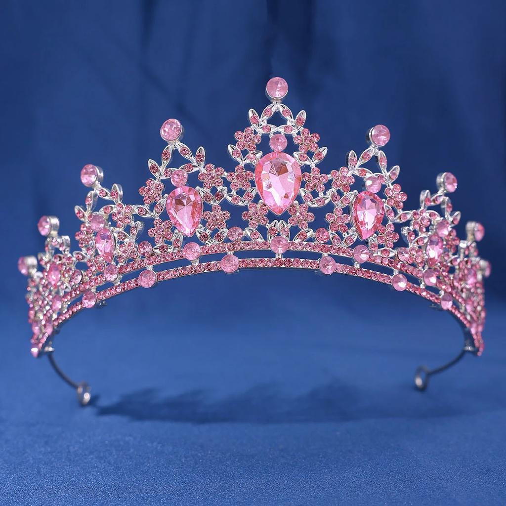 Baroque Vintage Crystal Rhinestone Crowns With hair comb Diadems Headbands For Women Bride Wedding Hair Accessories Jewelry NONE