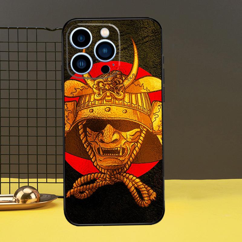 Oni Samurai Mask Phone Case For iPhone 16 15 14 13 12 11 Pro Max X XR XS Max 7 8 Plus 12 13 Mini Back Cover