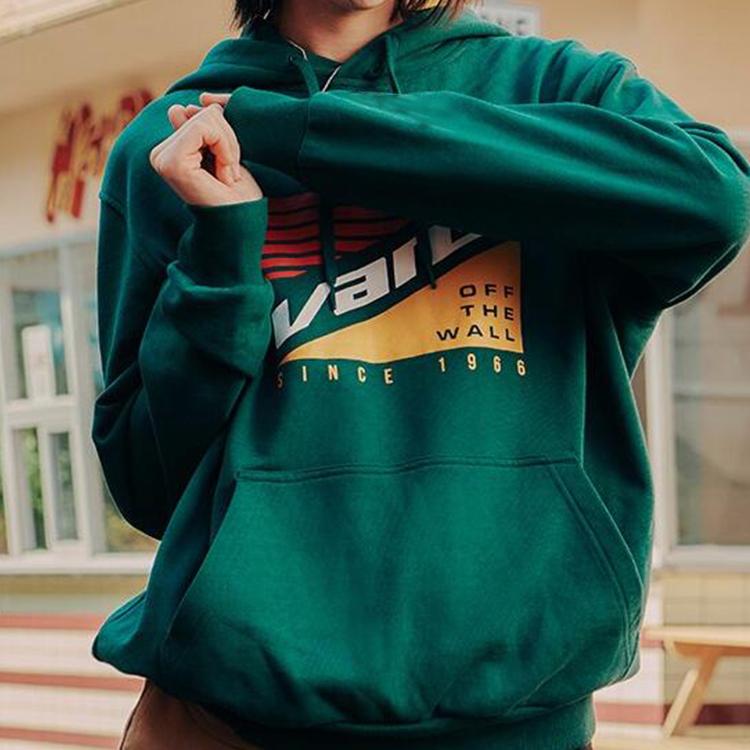Vans Classic Logo Print Pullover Hoodie Men hoodies Dark-Green VN0A4BQWTTZ